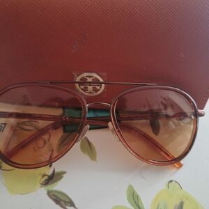 Tory Burch Brown Aviator Sunglasses